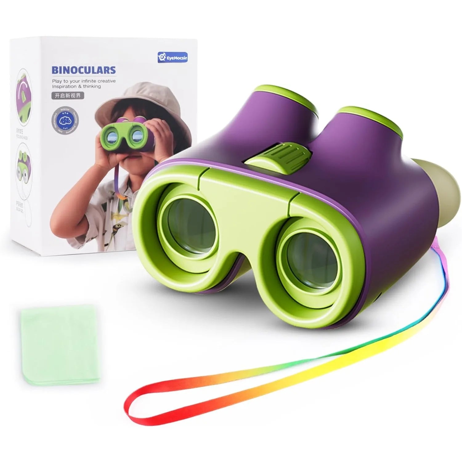 Kids Binoculars Shock Proof Toy for Boys Girls Outdoor Bird Watching Educational Learning Hunting Hiking Birthday Gift for Boys