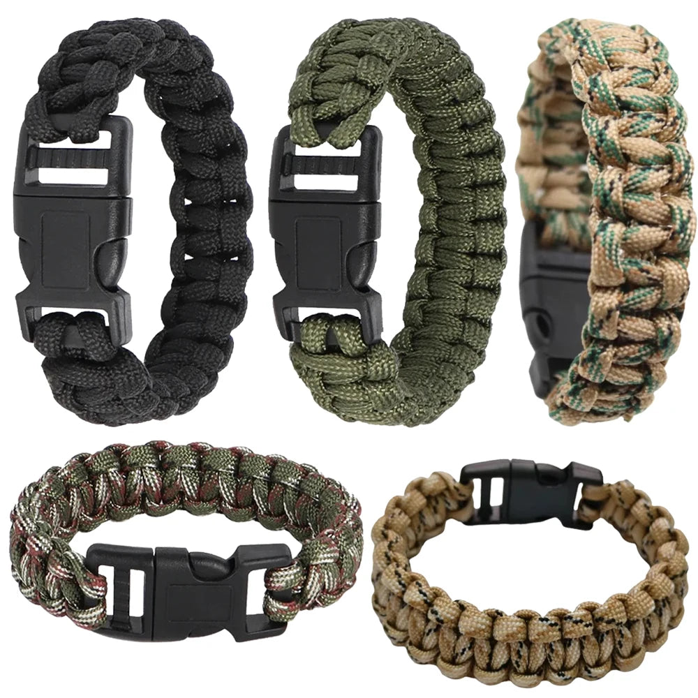 Outdoor Paracord Survival Bracelet Men Women Camping Adventure Emergency Rescue Survival Rope Bracelet