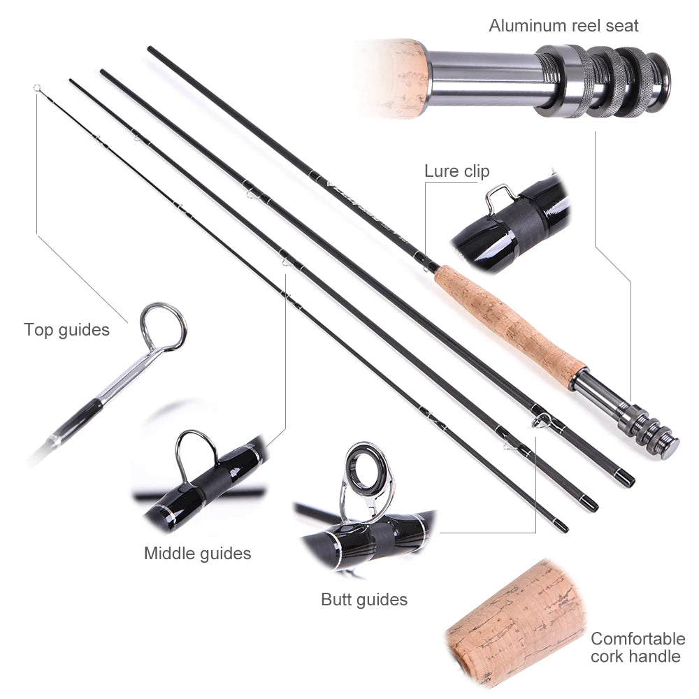 9ft Fly Fishing Rod and Reel Combo with Carry Bag Complete Starter Package Fly Fishing Kit Fly Fishing Rod and Reel Kit