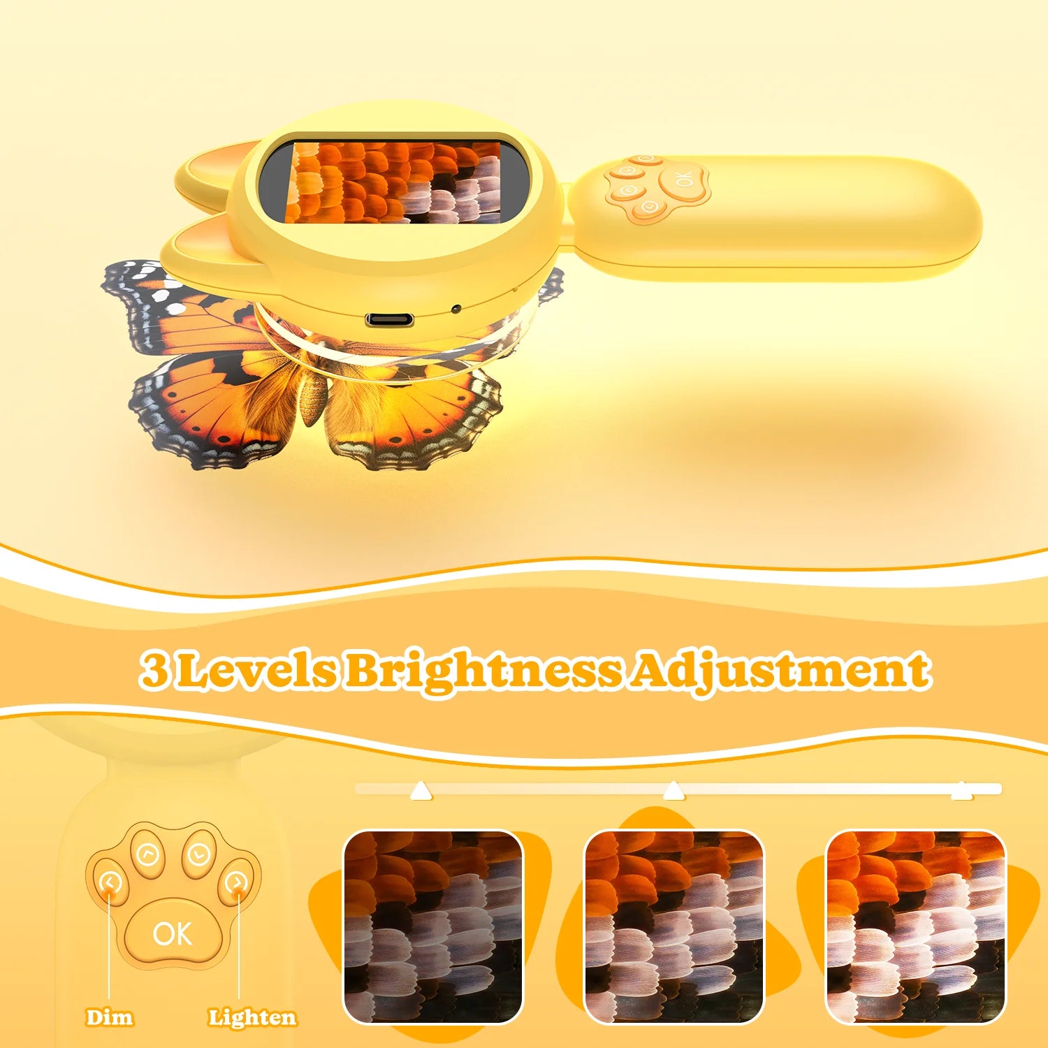 Magnifying Glass for Kids 100X Handheld Microscope with 2" LCD Scrren Kids Magnifer with 8 LEDs,Christmas Birthday Gifts for Kid