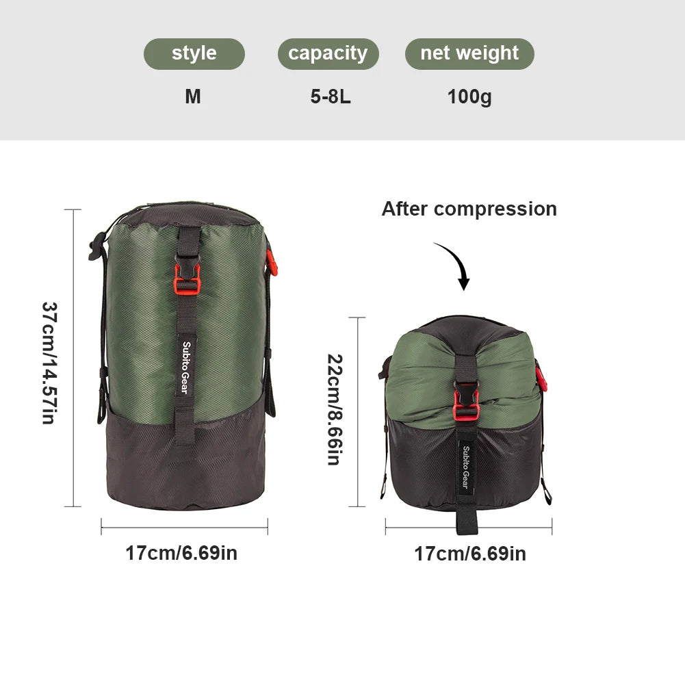 1-25L Camping Sleeping Bag Compression Pack Storage Bag Portable Ultra-light Storage Bag Outdoor Camping Waterproof Storage Bag