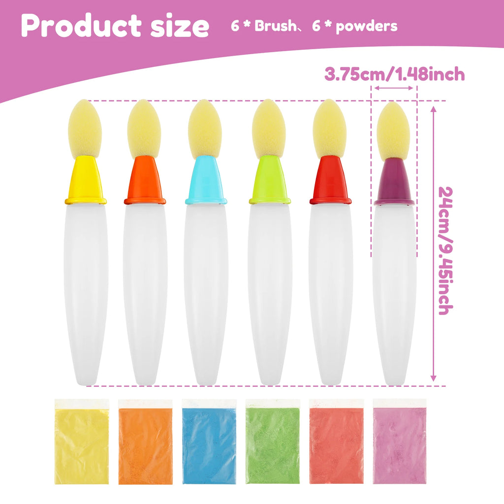 6Pcs Sidewalk Chalk Paint Brush Creative Outdoor Fun Art Tools Painting Supplies Versatile Paint Brush Chalk Set for Street Art