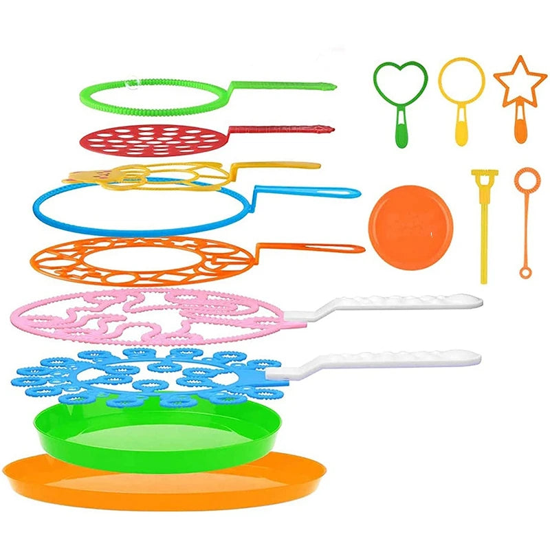 15PCS Big Wand Kit for Kids Bubble Making Toy Colorful Bubble for Outdoor Activity &