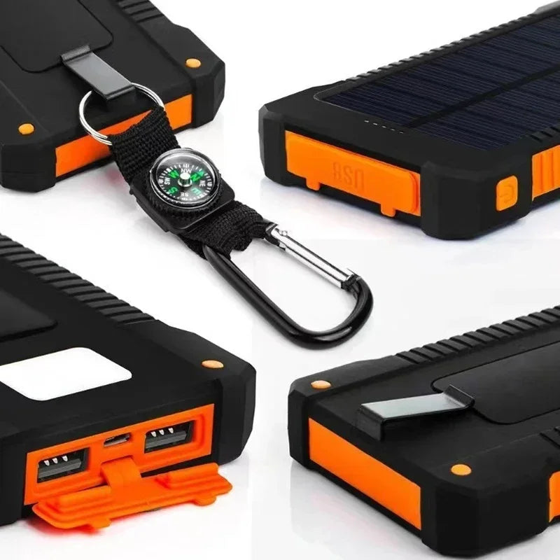 200000mAh Solar Power Bank Outdoor Wild Camping Large Capacity Backup Power Portable With Compass Supply Rapid Charging 2024