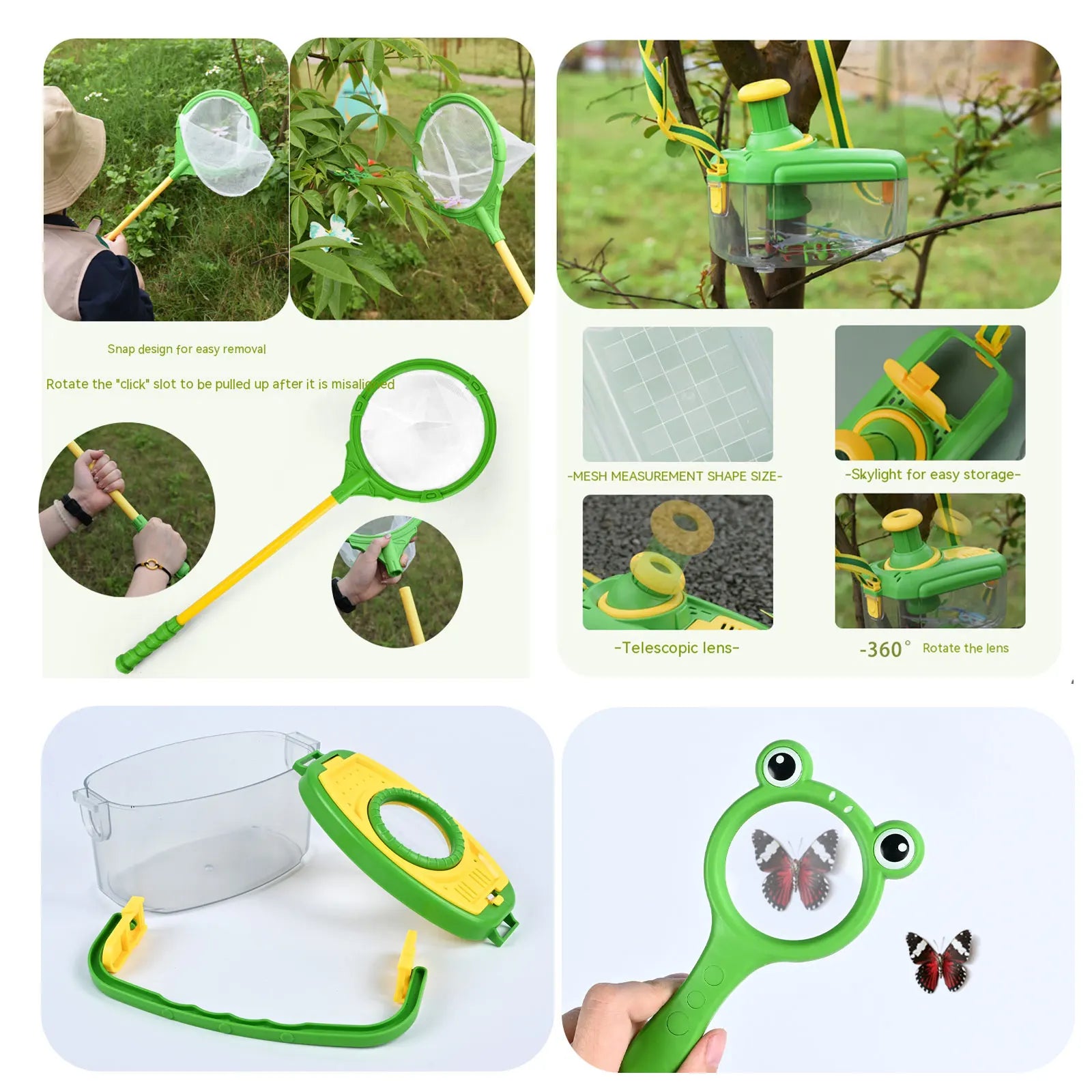 Kit de Exploração da Natureza — Lupa, Rede e Telescópio