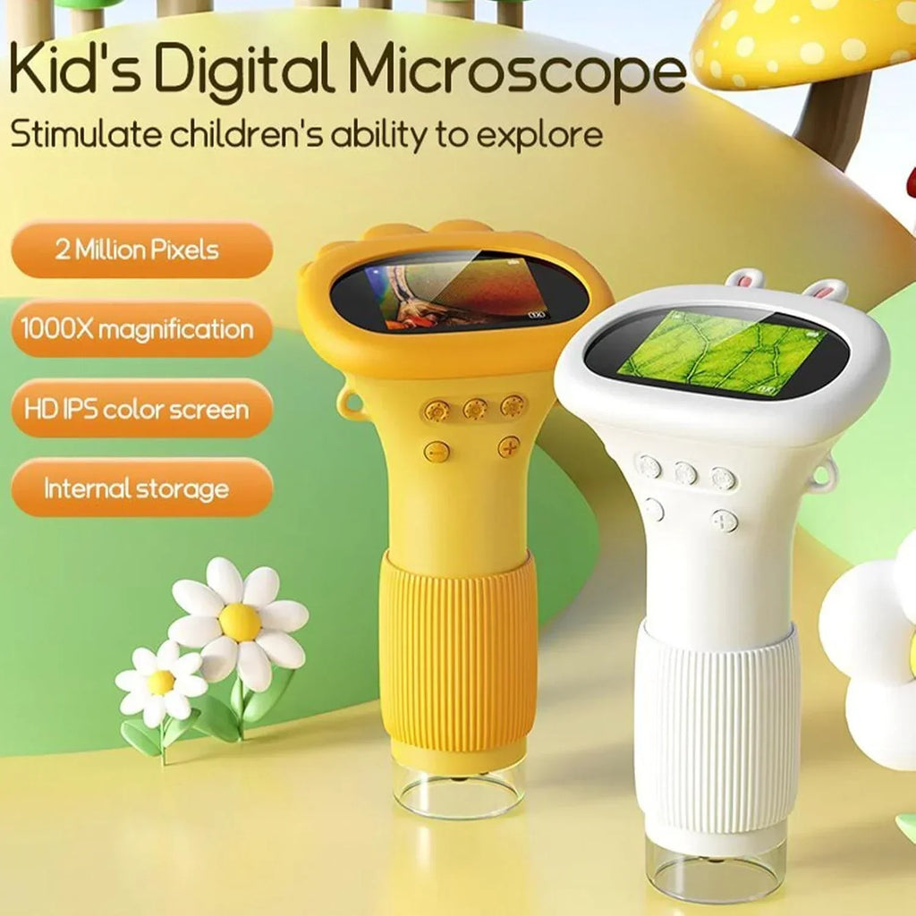 Portable 1000X HD Magnifying Glass with IPS Screen Adjustable LED Lights Real Time Imaging Tool for Kids and Adults