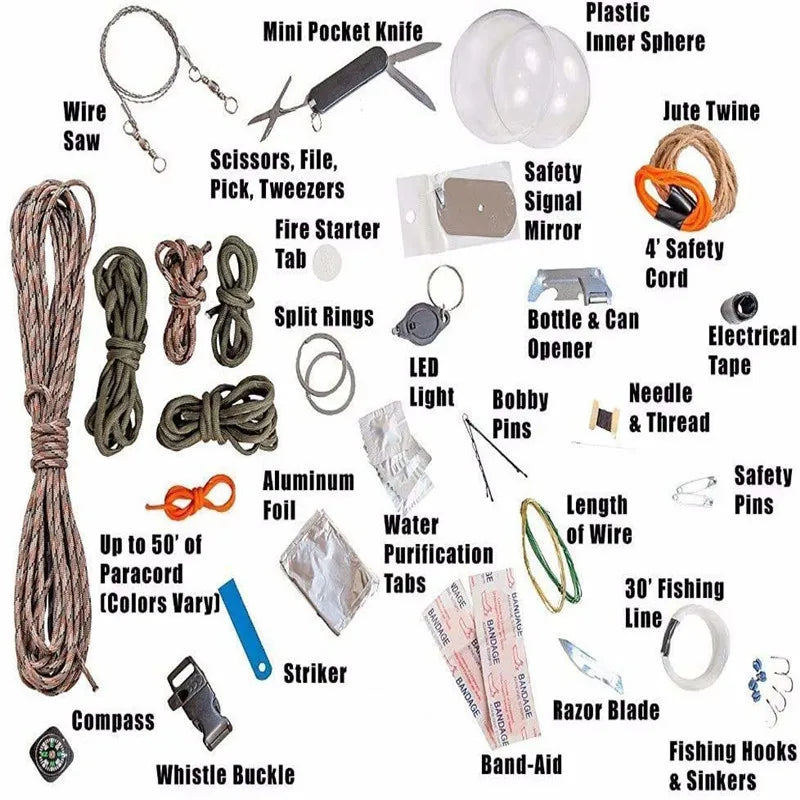 Survival Kit 48 in 1, First Aid Kit Survival Gear Tools Trauma Kit for Outdoor, Camping, Hunting, Hiking, Earthquake