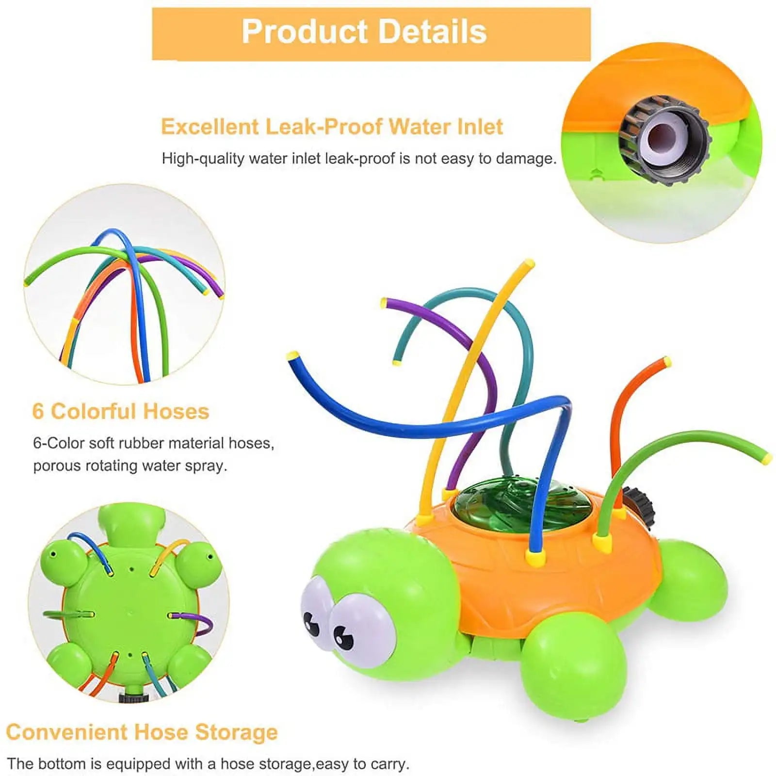 Water Sprinkler for Kids Toddler Outdoor Toys Backyard Spinning Turtle Kids Sprinkler Toy Summer Toys Splashing Fun Gift