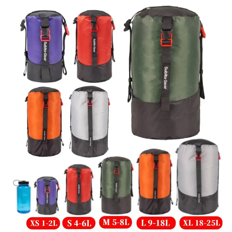 1-25L Camping Sleeping Bag Compression Pack Storage Bag Portable Ultra-light Storage Bag Outdoor Camping Waterproof Storage Bag