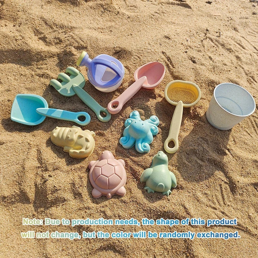Beach Toy Set for Kids, Collapsible Silicone Bucket and Shovels Set with Sand Molds, Beach Essentials for Outdoor Play Summer