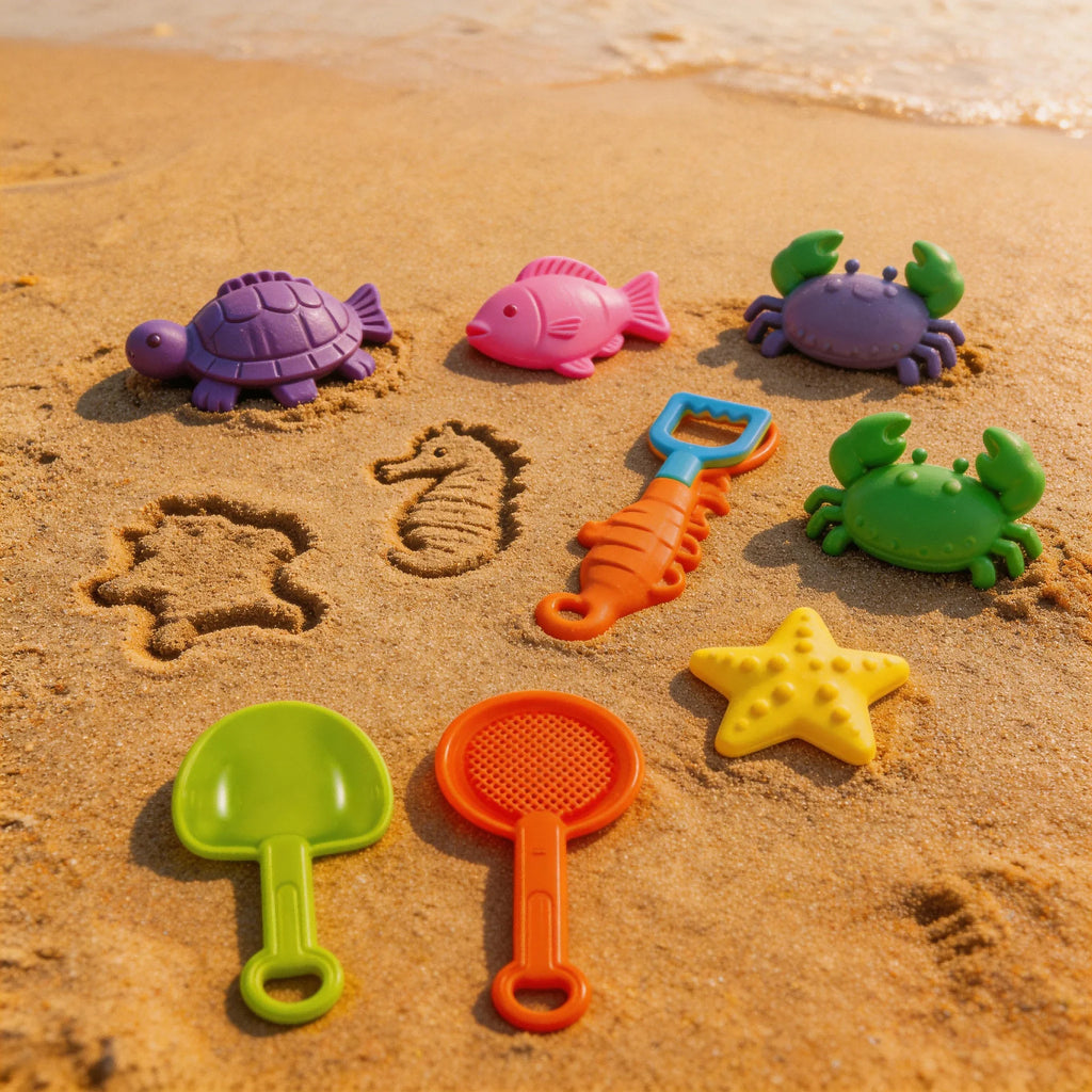 Kids Beach Toy Set, Large Sand Shovel Castle Bucket, Digging Sand Molds & Hourglass, Baby Sandbox & Water Play Tools
