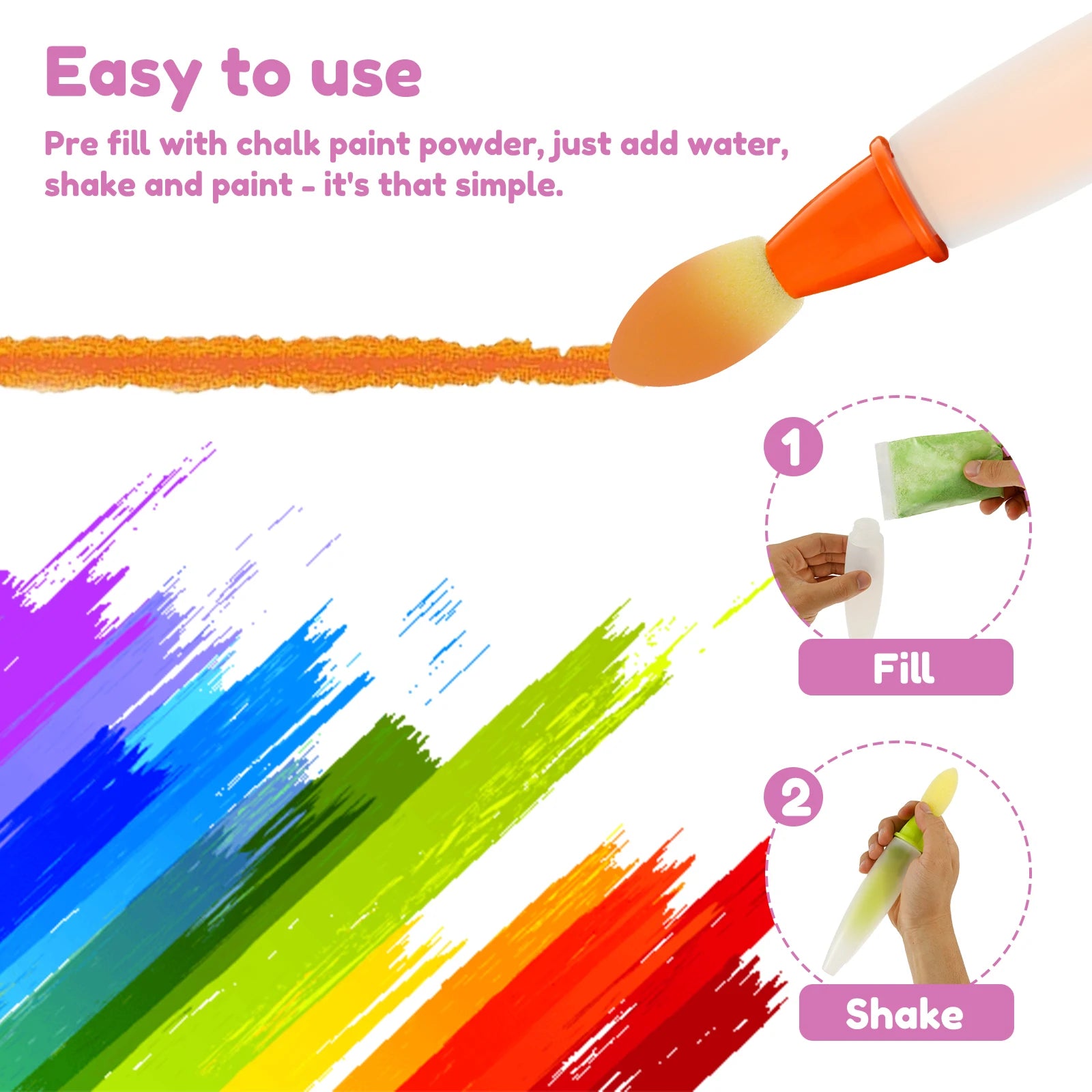 6Pcs Sidewalk Chalk Paint Brush Creative Outdoor Fun Art Tools Painting Supplies Versatile Paint Brush Chalk Set for Street Art