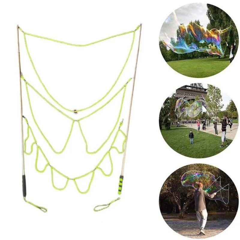 Outdoor  Activity Big Size Adjustable  Bubble Wand Set Long Huge Bubbles Kids Toys Children Rainbow World Bubble Swing  Foldable