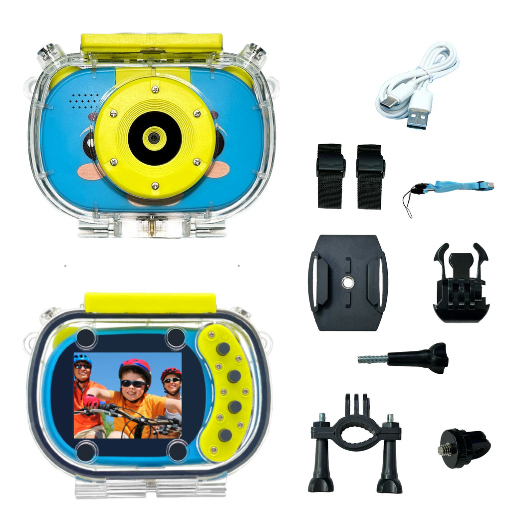 kids waterproof camera, action camera,USB charging,for outdoor sports,skiing,rock climbing, cycling, swimming,sports accessories