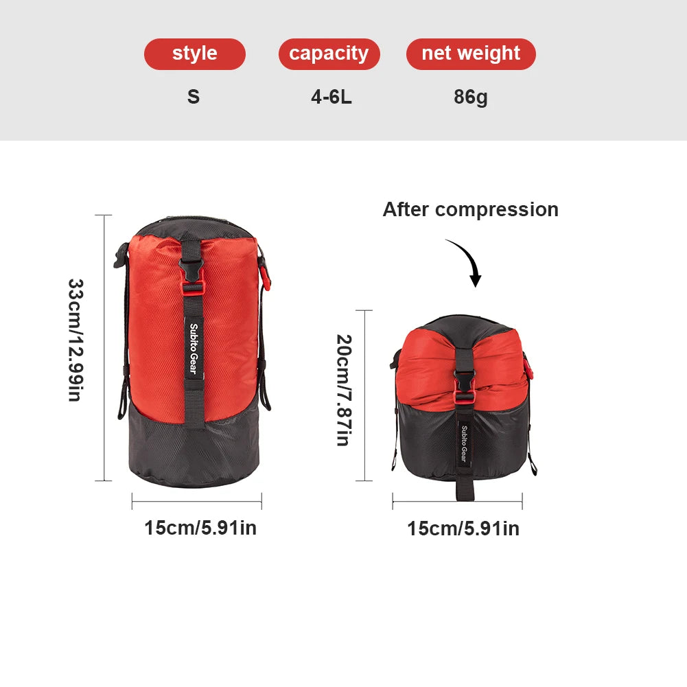 1-25L Camping Sleeping Bag Compression Pack Storage Bag Portable Ultra-light Storage Bag Outdoor Camping Waterproof Storage Bag