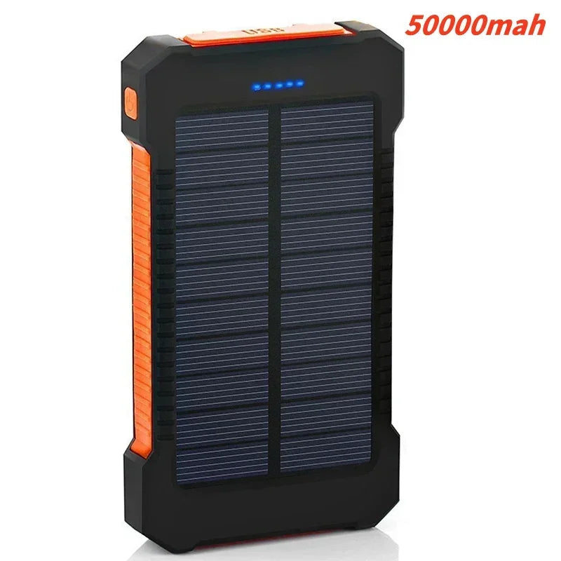 200000mAh Solar Power Bank Outdoor Wild Camping Large Capacity Backup Power Portable With Compass Supply Rapid Charging 2024