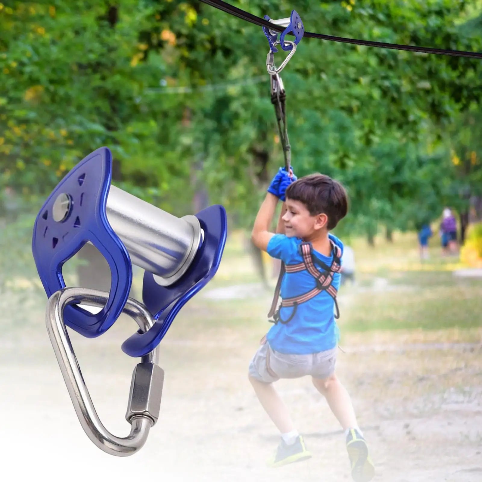 Slider Slackline Pulley Outdoor Sport Pulley Slider Zipline Pulley for Training Obstacle Course for Kids Adults Slacklin Pulley