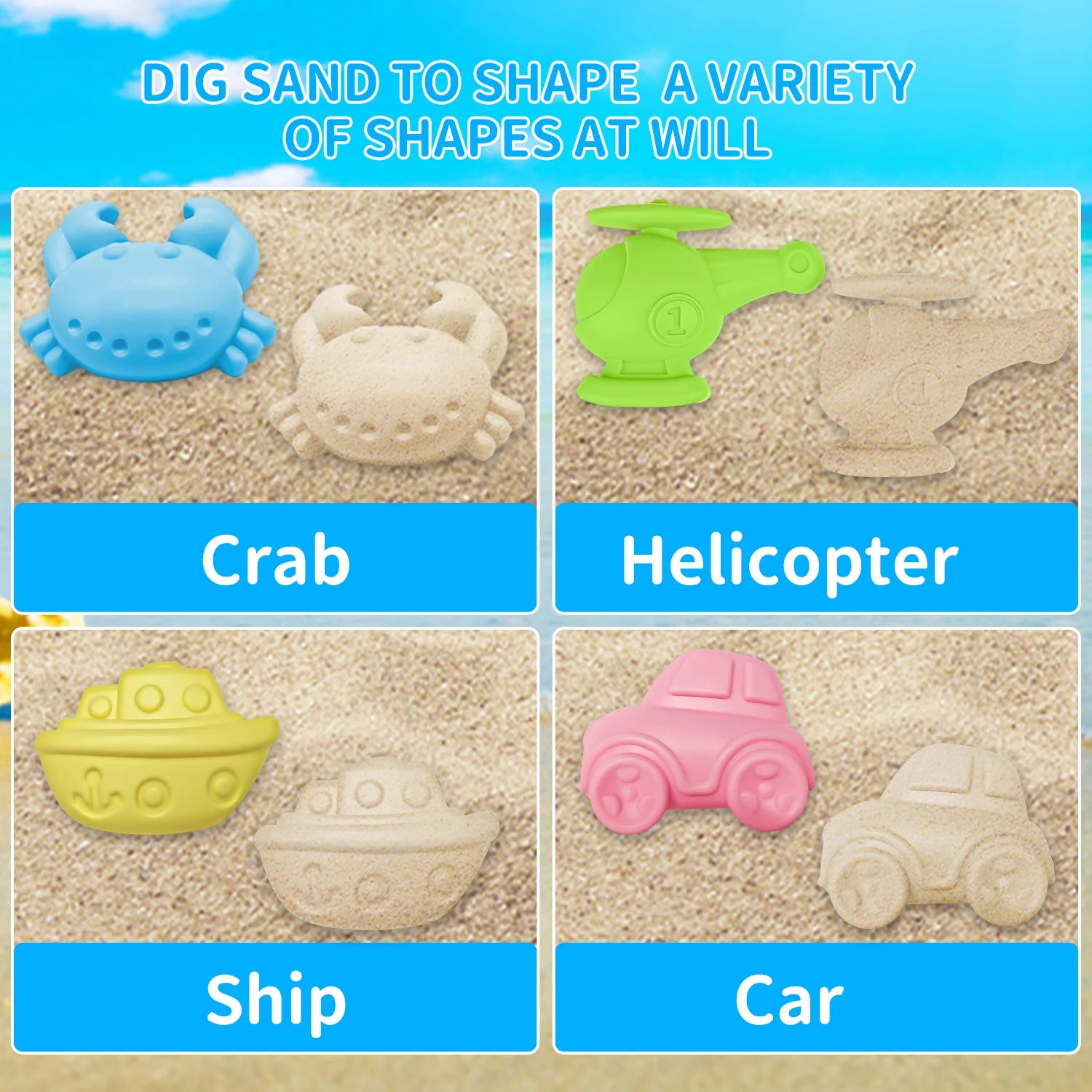 Baby Beach Toys Children Outdoor Summer Sand Play Set Infants Digging SandPlastic Shovels Buckets Water Play Beach Toys for Kids