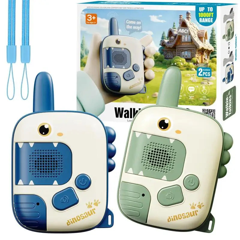 2Pcs/Set Handheld Walkie Talkie Children Toy Long Distance Wireless Transmission Pager Toy Kids Cartoon Walkie-Talkie Xmas Gifts