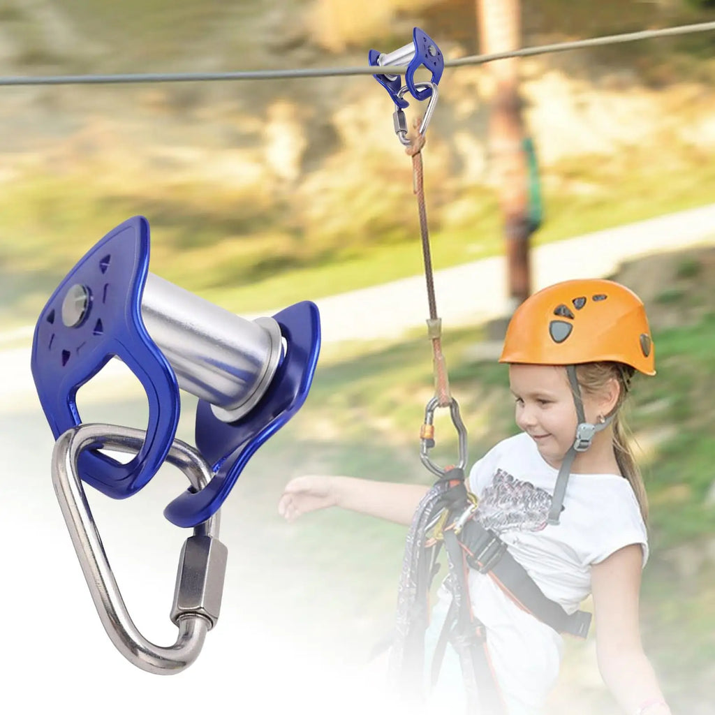 Slider Slackline Pulley Outdoor Sport Pulley Slider Zipline Pulley for Training Obstacle Course for Kids Adults Slacklin Pulley