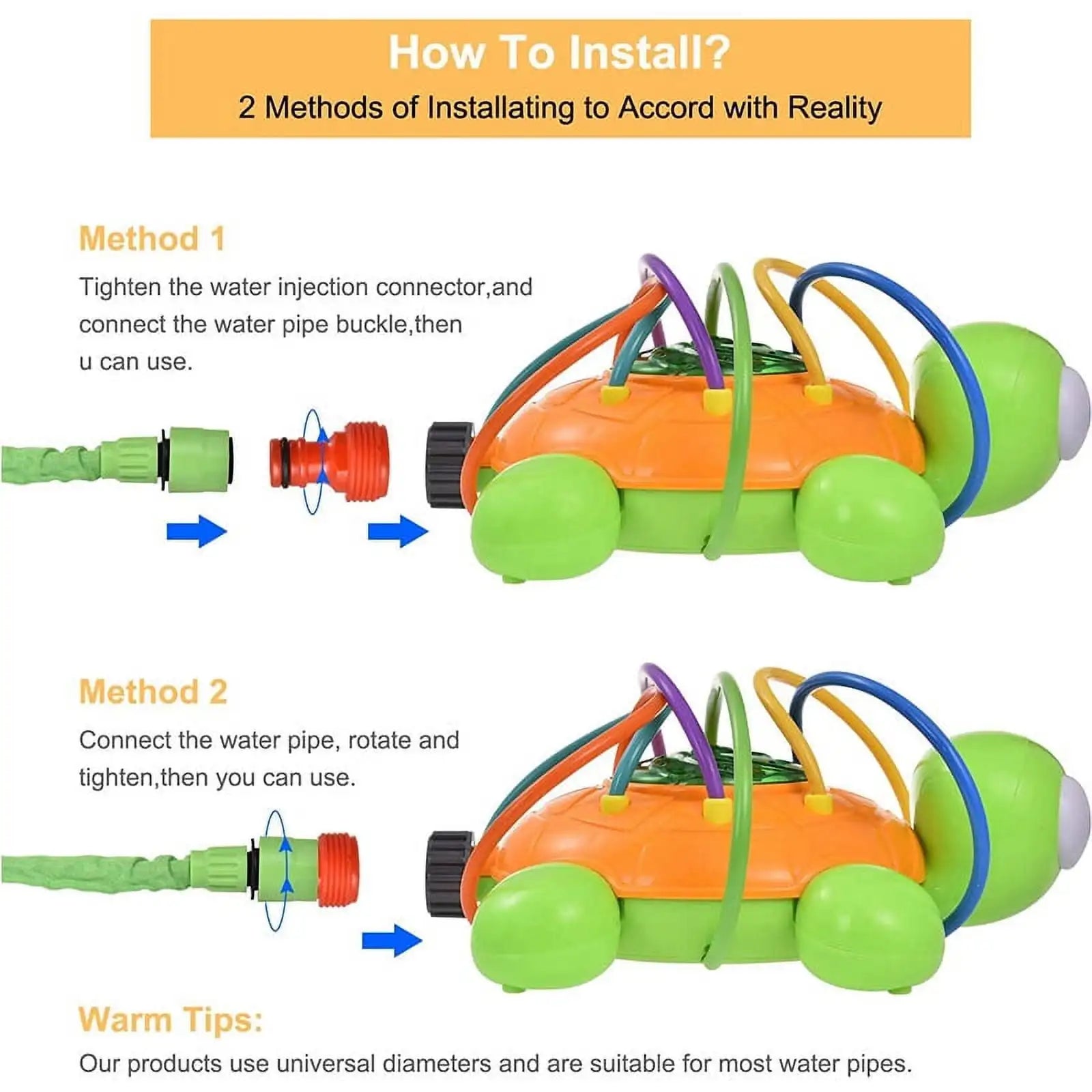 Water Sprinkler for Kids Toddler Outdoor Toys Backyard Spinning Turtle Kids Sprinkler Toy Summer Toys Splashing Fun Gift