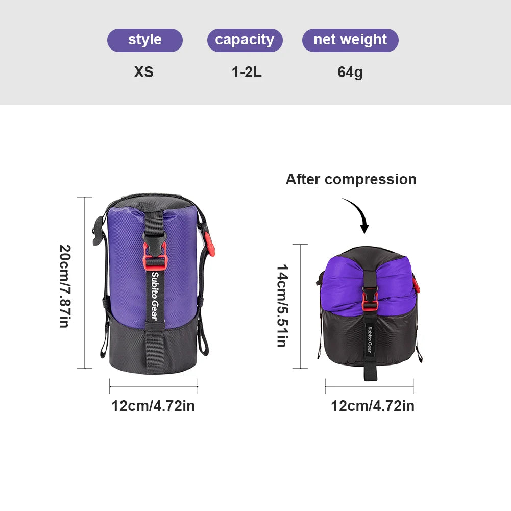 1-25L Camping Sleeping Bag Compression Pack Storage Bag Portable Ultra-light Storage Bag Outdoor Camping Waterproof Storage Bag