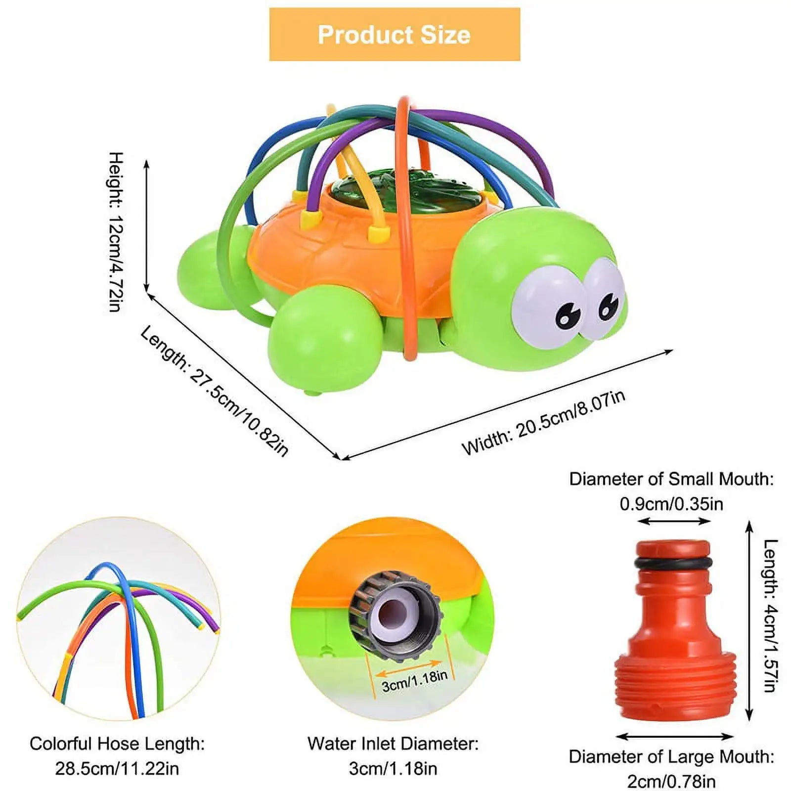Water Sprinkler for Kids Toddler Outdoor Toys Backyard Spinning Turtle Kids Sprinkler Toy Summer Toys Splashing Fun Gift