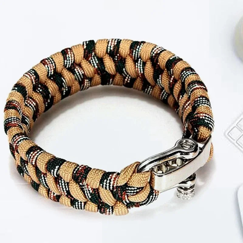 Braided Paracord Bracelets for Men Women Outdoor Camping Parachute Rope Clasp Survival Bracelet Multi-Function Adjustable