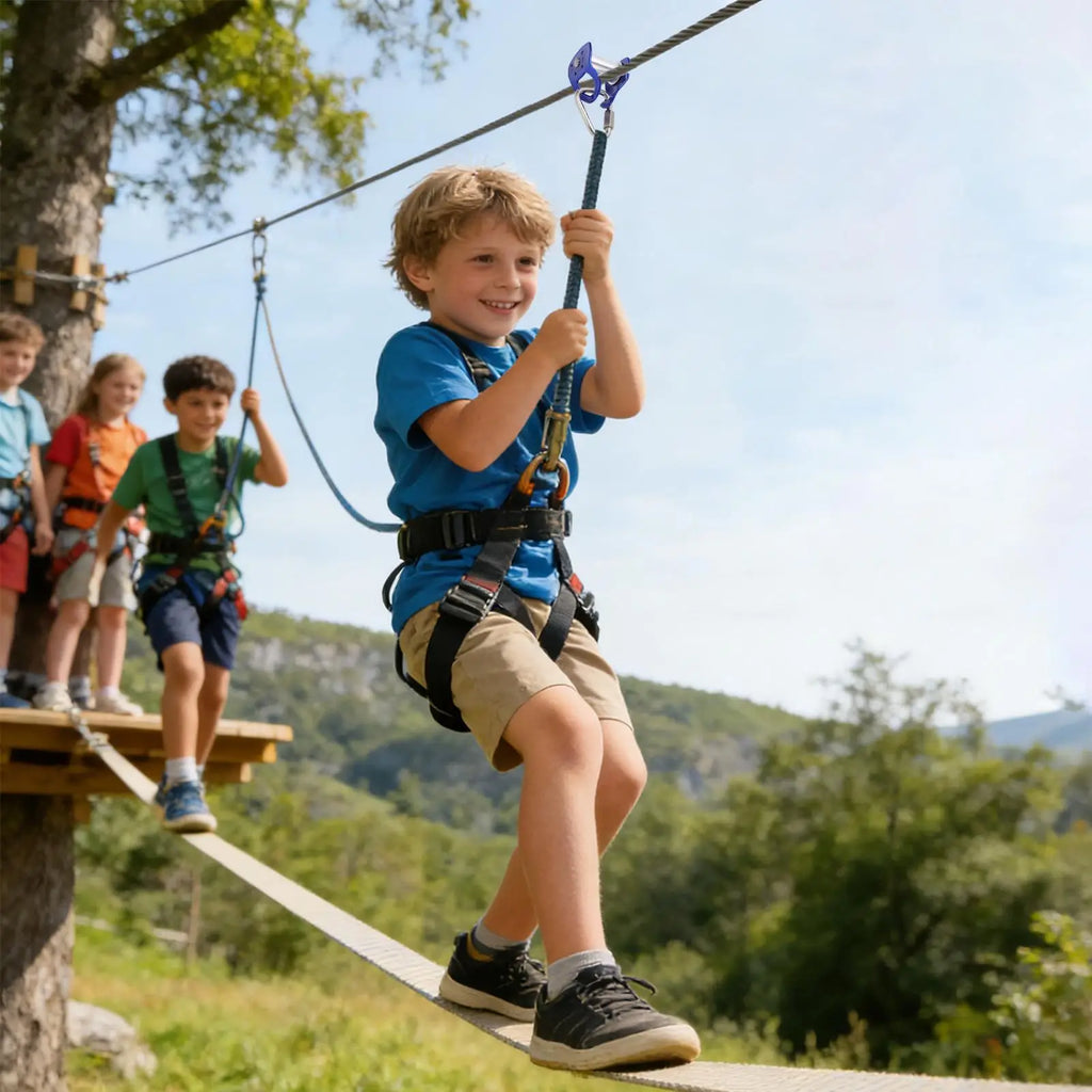 Slider Slackline Pulley Outdoor Sport Pulley Slider Zipline Pulley for Training Obstacle Course for Kids Adults Slacklin Pulley