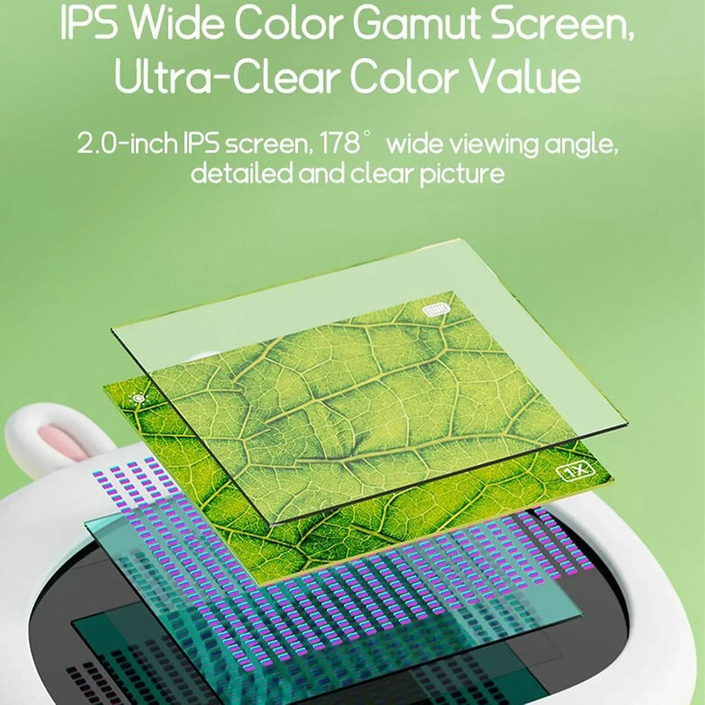 Portable 1000X HD Magnifying Glass with IPS Screen Adjustable LED Lights Real Time Imaging Tool for Kids and Adults
