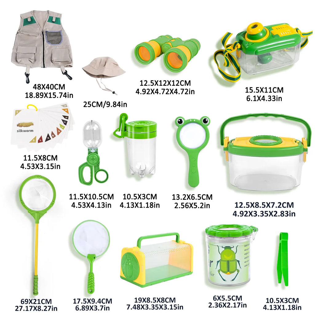 Kit de Exploração da Natureza — Lupa, Rede e Telescópio