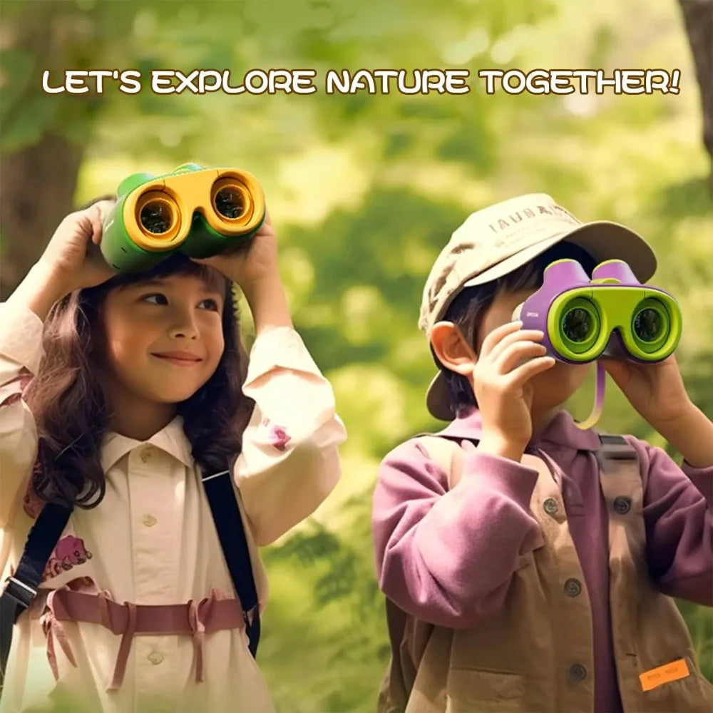 Kids Binoculars Shock Proof Toy for Boys Girls Outdoor Bird Watching Educational Learning Hunting Hiking Birthday Gift for Boys