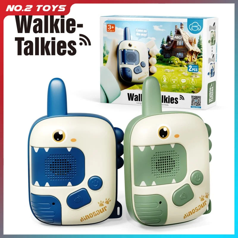 2Pcs/Set Handheld Walkie Talkie Children Toy Long Distance Wireless Transmission Pager Toy Kids Cartoon Walkie-Talkie Xmas Gifts