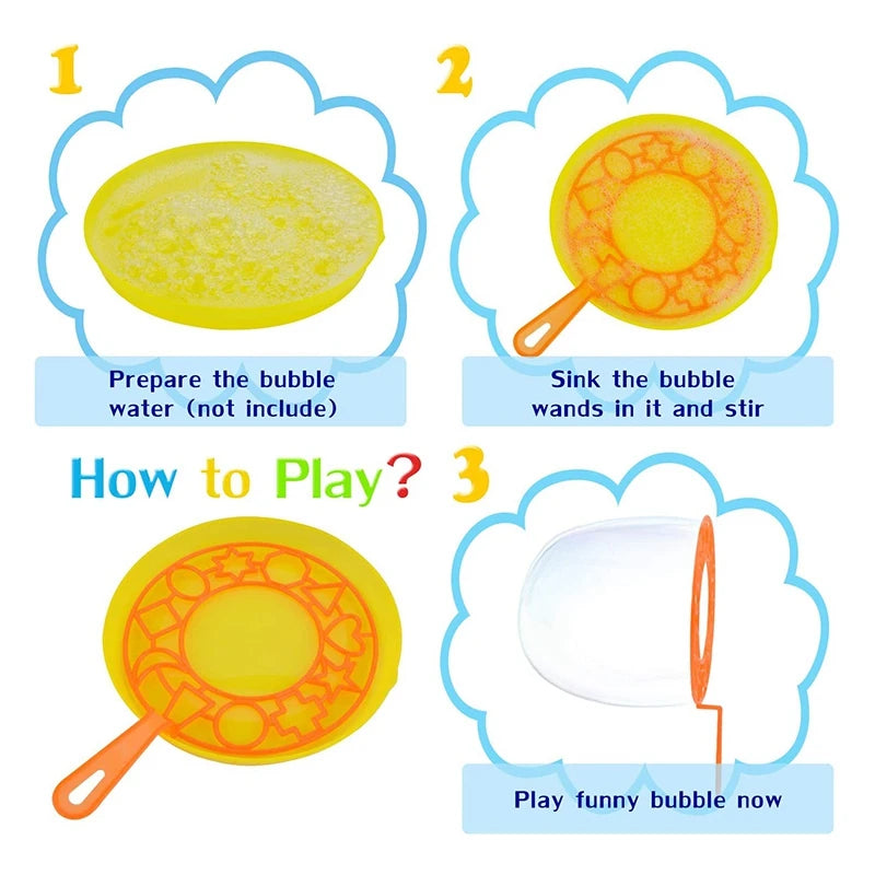 15PCS Big Wand Kit for Kids Bubble Making Toy Colorful Bubble for Outdoor Activity &