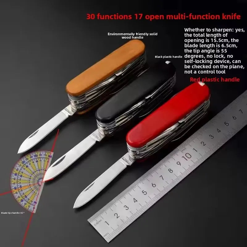 17 in 1 Multi-Tool Pocket Knife Portable Stainless Steel Folding Camping Pliers Multifunctional Pocket Knives for Outdoor