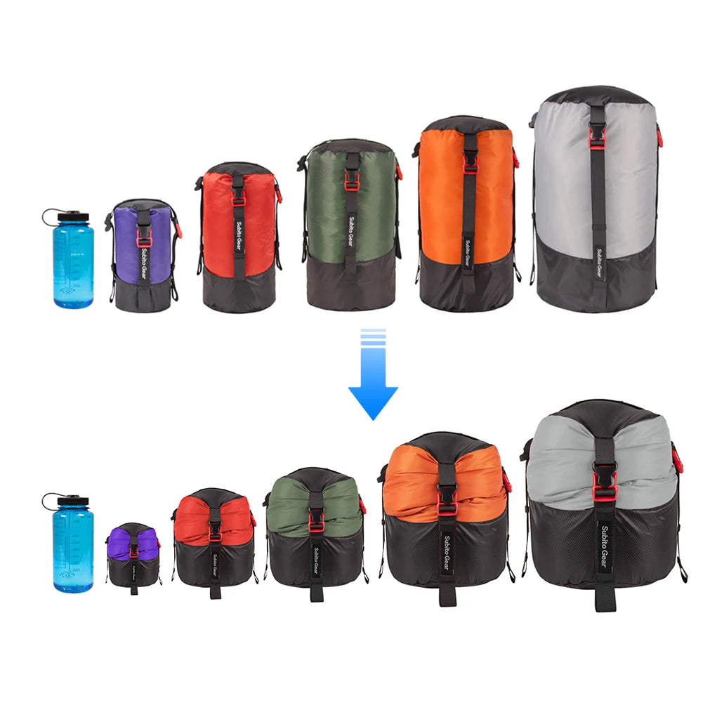 1-25L Camping Sleeping Bag Compression Pack Storage Bag Portable Ultra-light Storage Bag Outdoor Camping Waterproof Storage Bag