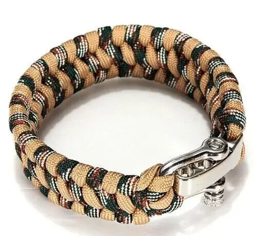 Braided Paracord Bracelets for Men Women Outdoor Camping Parachute Rope Clasp Survival Bracelet Multi-Function Adjustable