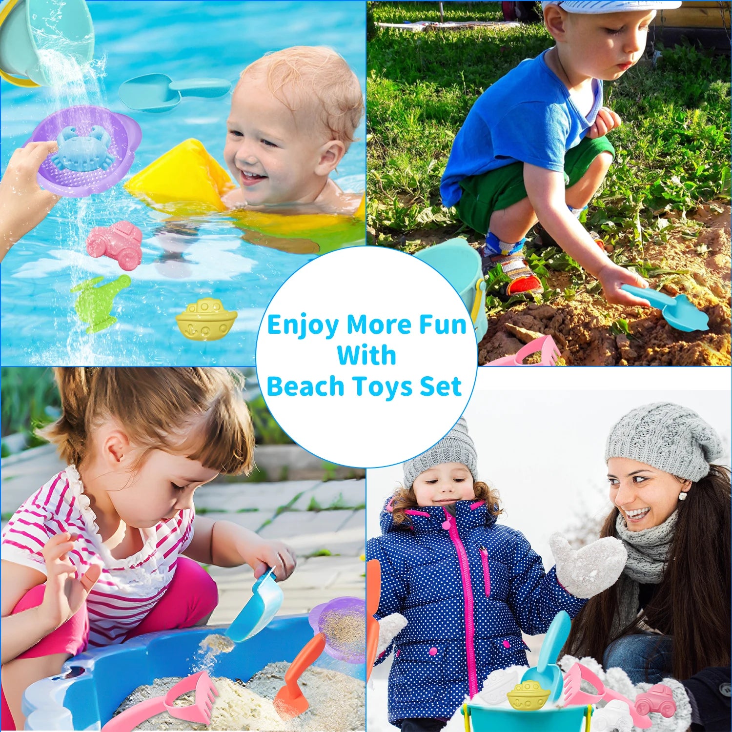 Baby Beach Toys Children Outdoor Summer Sand Play Set Infants Digging SandPlastic Shovels Buckets Water Play Beach Toys for Kids