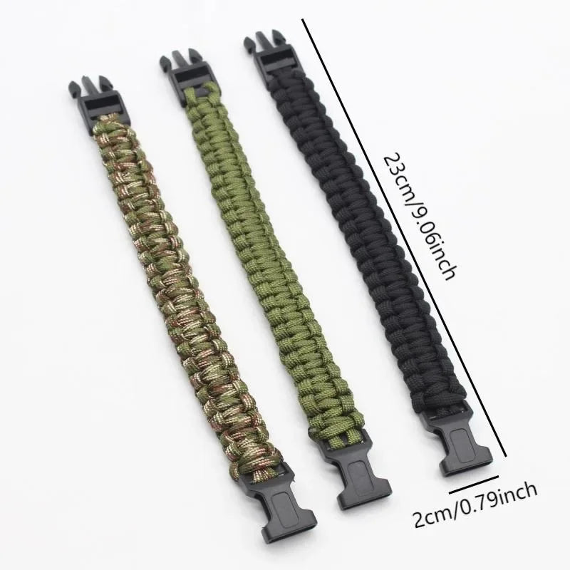 Outdoor Paracord Survival Bracelet Men Women Camping Adventure Emergency Rescue Survival Rope Bracelet