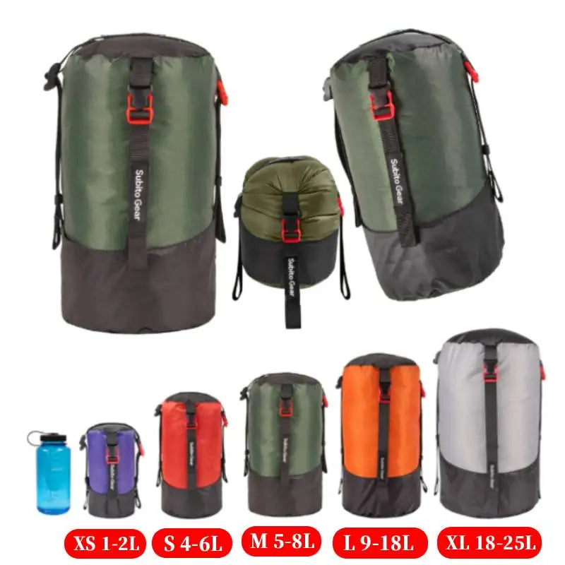 1-25L Camping Sleeping Bag Compression Pack Storage Bag Portable Ultra-light Storage Bag Outdoor Camping Waterproof Storage Bag