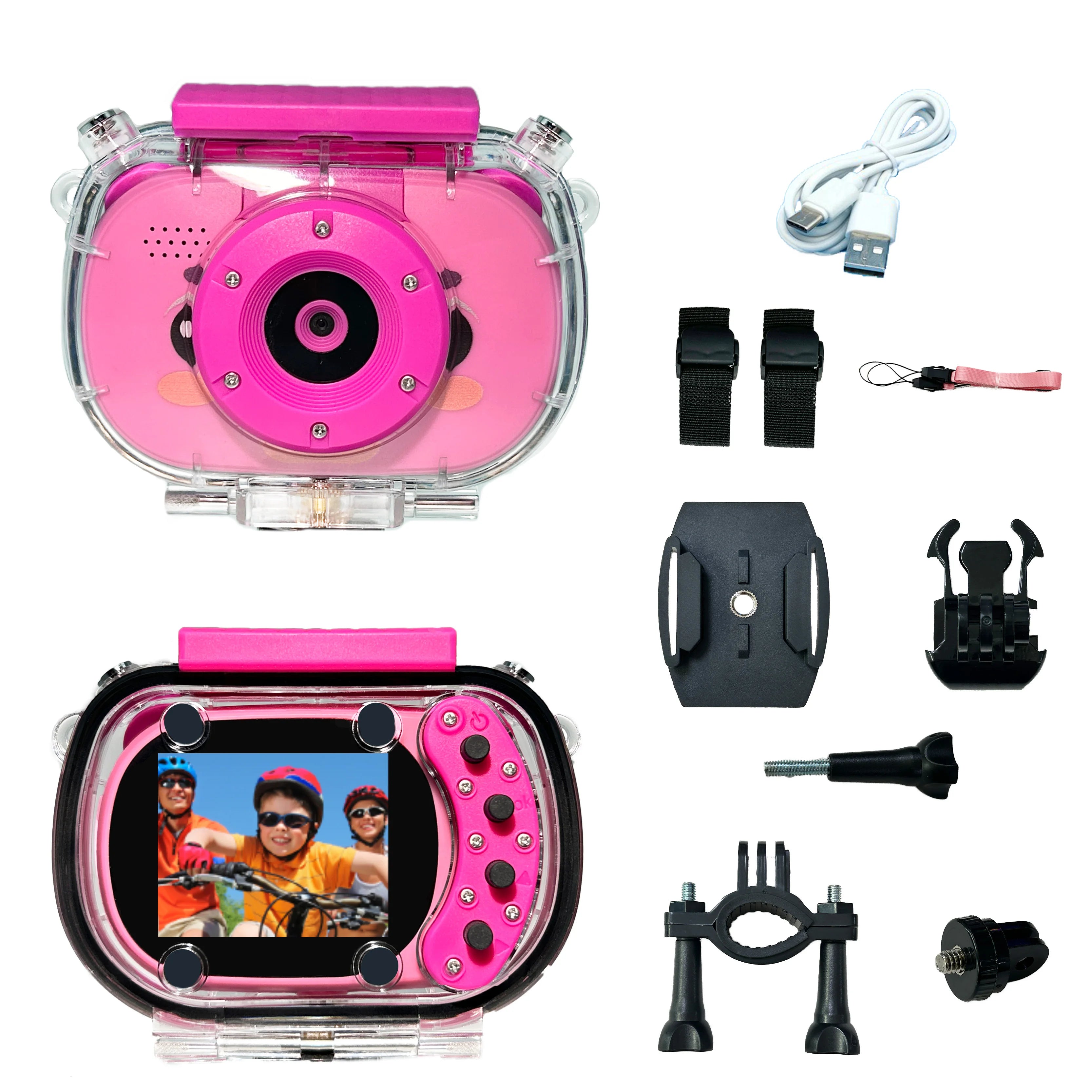 kids waterproof camera, action camera,USB charging,for outdoor sports,skiing,rock climbing, cycling, swimming,sports accessories