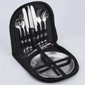 Multi-purpose 2 Person Utensil Picnic Set with Plate Spoon Knife Fork Outdoor Picnic Tableware Camping Dinnerware Set