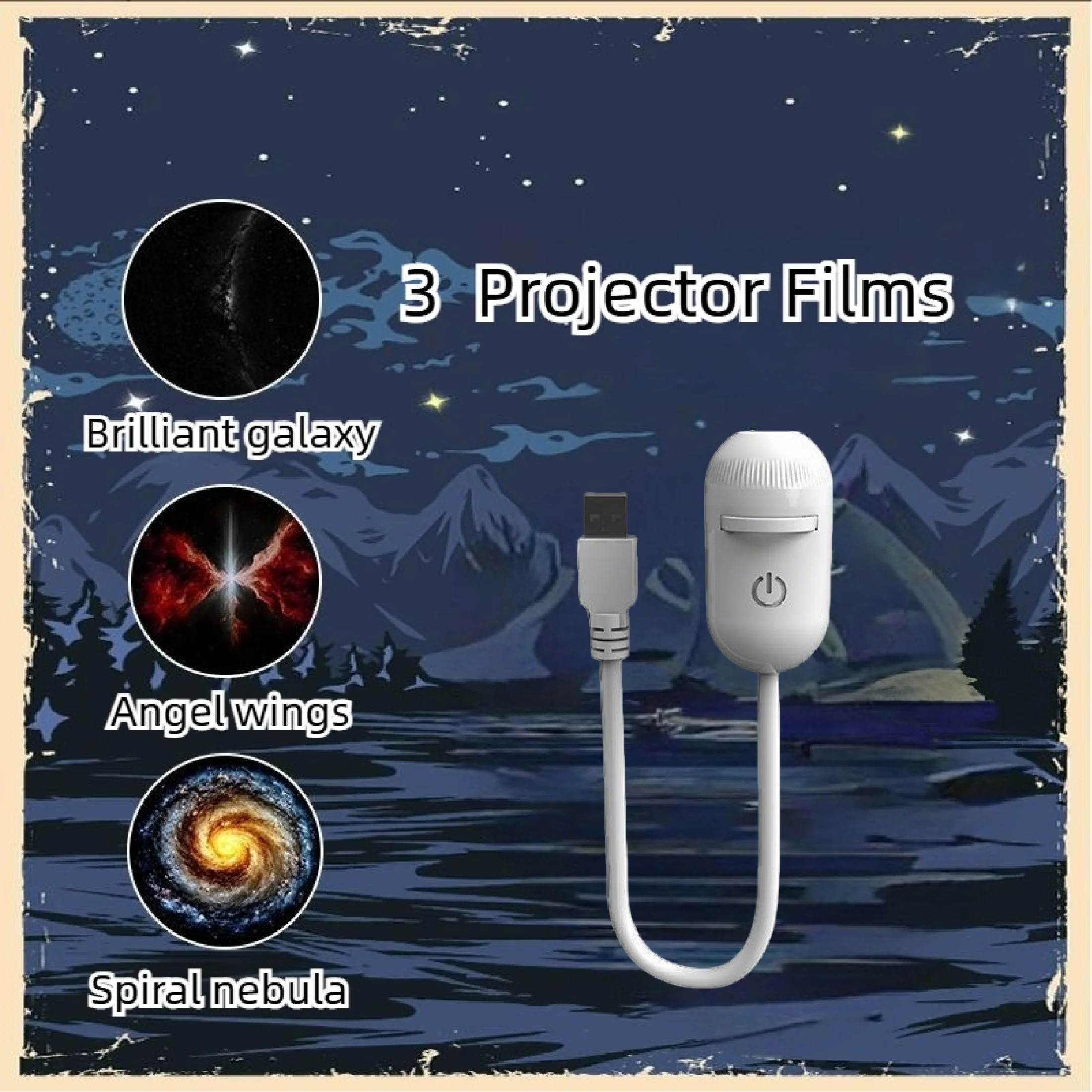 Galaxy Star Projector 2 in 1 Night Light Home Background Atmosphere Lamp Perfect Gift for Boyfriend & Girlfriend