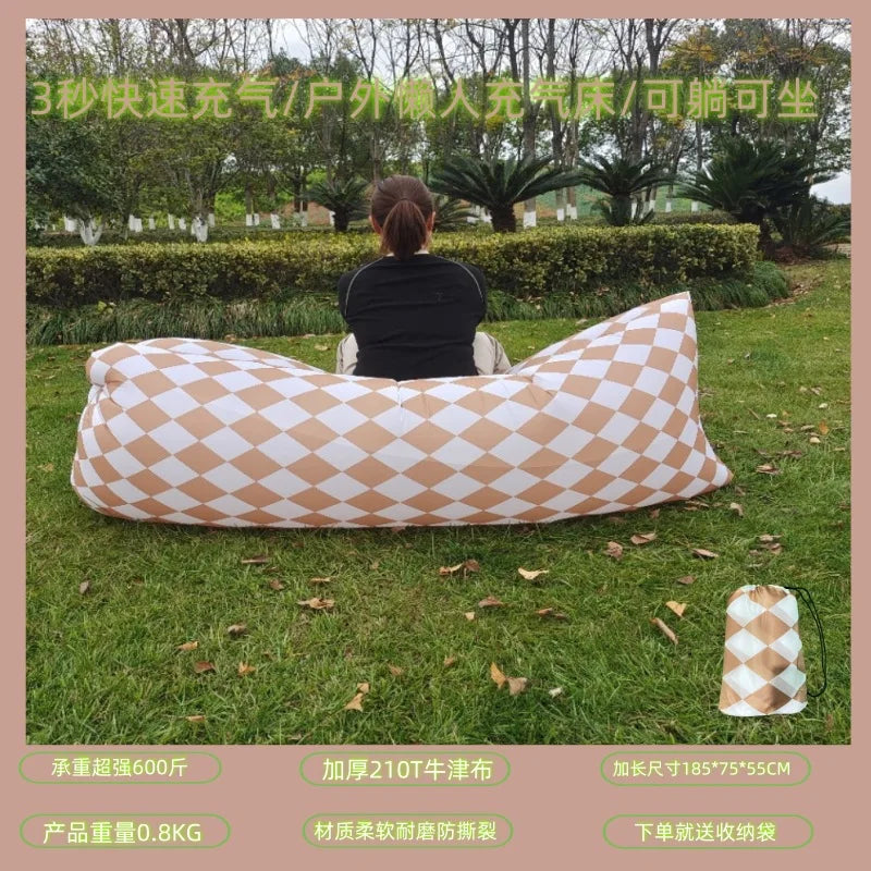 Sleeping Bag Internet Celebrity Inflatable Sofa Mattress Single Recliner Lazy Portable Lunch Break Music Festival Picnic Camping