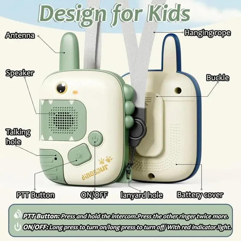 2Pcs/Set Handheld Walkie Talkie Children Toy Long Distance Wireless Transmission Pager Toy Kids Cartoon Walkie-Talkie Xmas Gifts