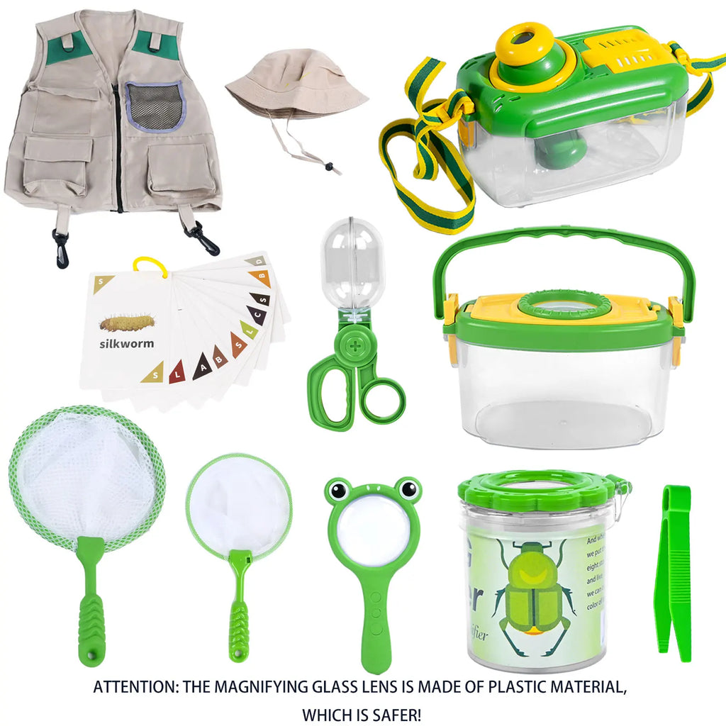 Kit de Exploração da Natureza — Lupa, Rede e Telescópio