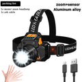 Rechargeable LED Headlamp with 3 Lighting Modes, Adjustable Focus 90° Tilt,for Camping,Hunting,Fishing, Hiking Outdoor Adventure