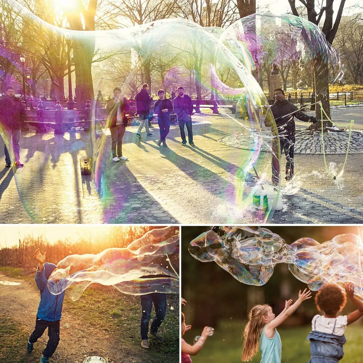 Outdoor  Activity Big Size Adjustable  Bubble Wand Set Long Huge Bubbles Kids Toys Children Rainbow World Bubble Swing  Foldable